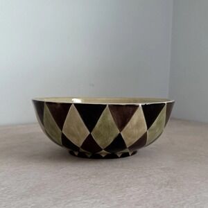 Table Top Unlimited Harlequin Salad Bowl Hand Painted Collection 10.5"X4"